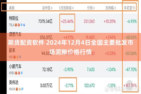 期货配资软件 2024年12月4日全国主要批发市场泥鳅价格行情