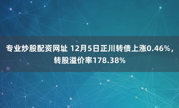 专业炒股配资网址 12月5日正川转债上涨0.46%，转股溢价率178.38%