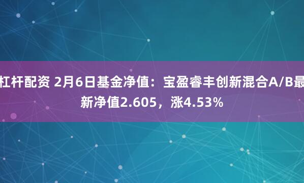 杠杆配资 2月6日基金净值：宝盈睿丰创新混合A/B最新净值2.605，涨4.53%