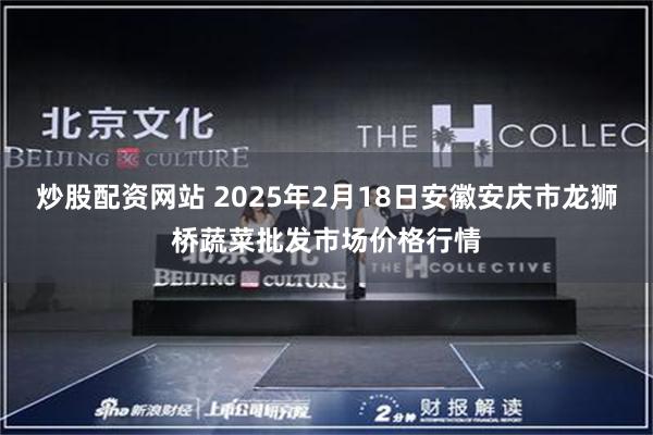 炒股配资网站 2025年2月18日安徽安庆市龙狮桥蔬菜批发市场价格行情