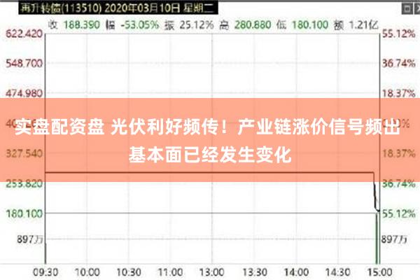 实盘配资盘 光伏利好频传！产业链涨价信号频出 基本面已经发生变化